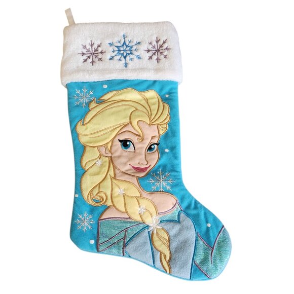 Prima Creations Frozen Elsa Snowflake 3D 18" Embroidered Felt Christmas Stocking - Picture 1 of 5